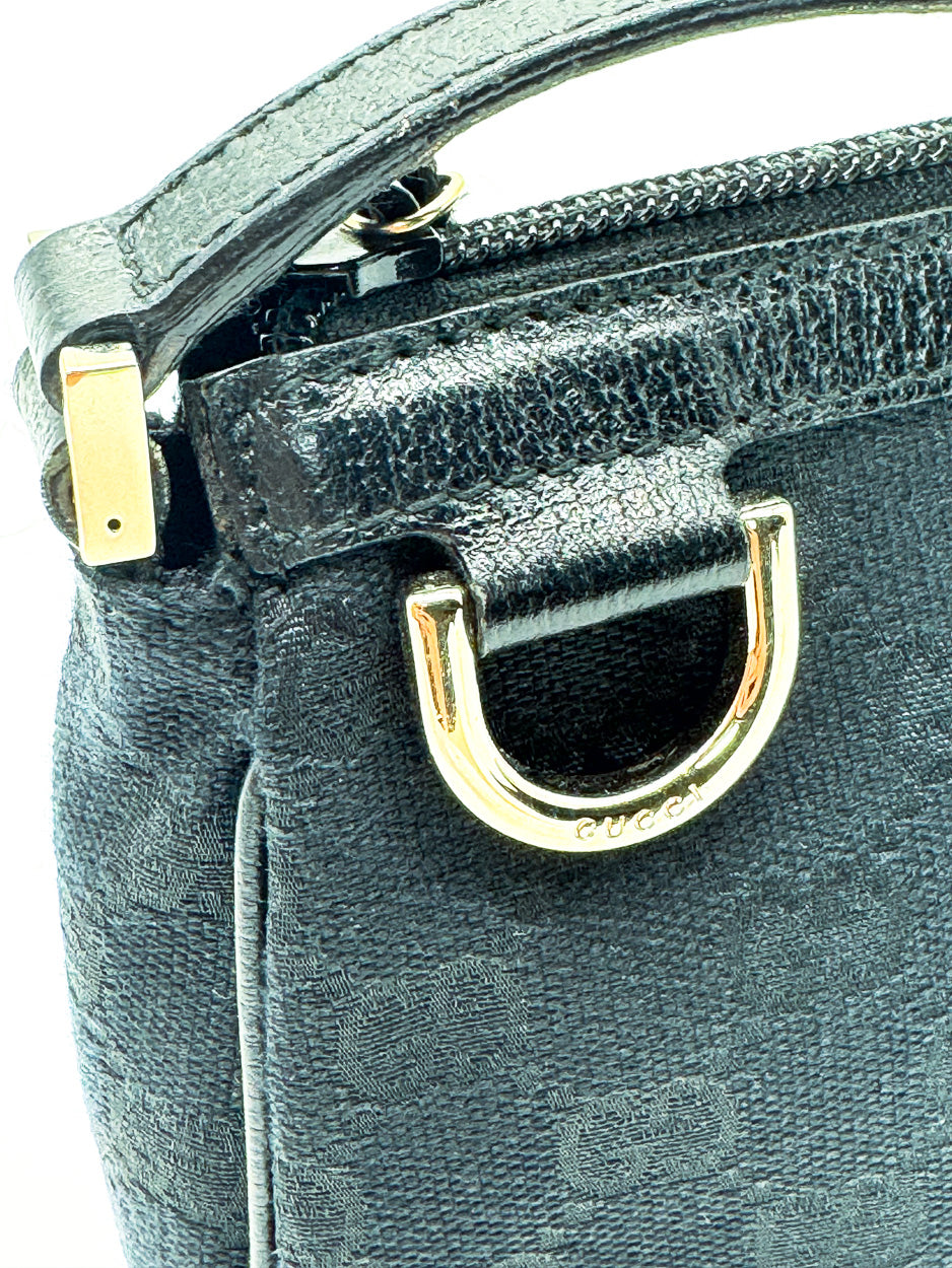 Gucci Black GG D Ring Abbey Pochette