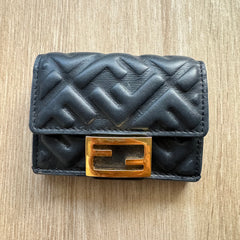 Fendi Black FF Embossed Compact Wallet thumbnail 4