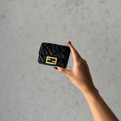 Fendi Black FF Embossed Compact Wallet thumbnail 1
