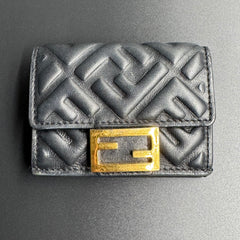 Fendi Black FF Embossed Compact Wallet thumbnail 3