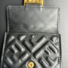 Fendi Black FF Embossed Compact Wallet thumbnail 8