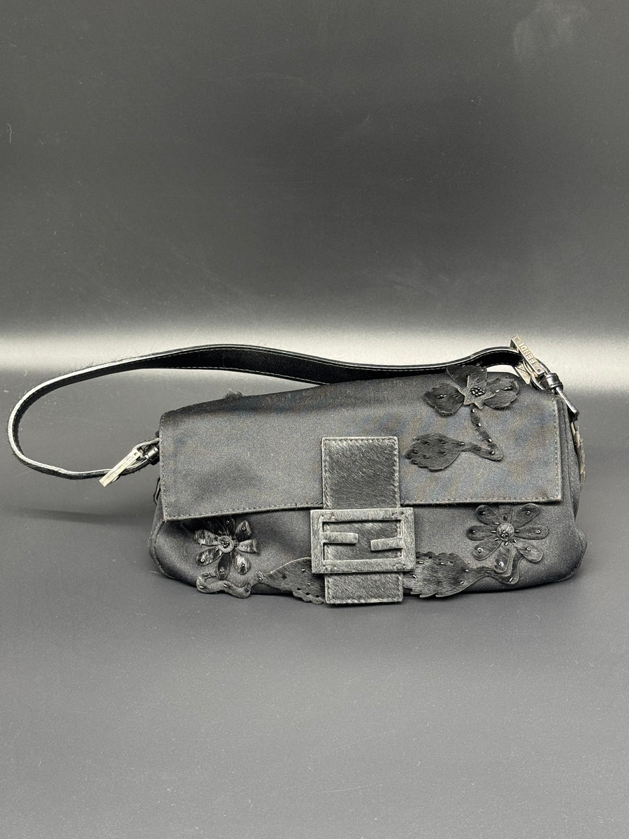 Fendi Baguette Floral Applique & Pony
