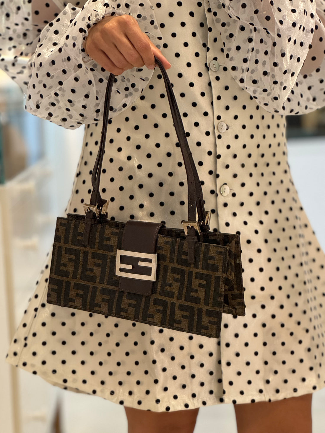 Fendi Zucca Canvas Baguette