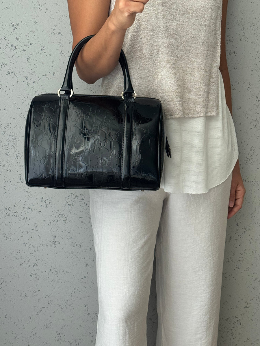 Dior Oblique Metallic Patent Leather Boston
