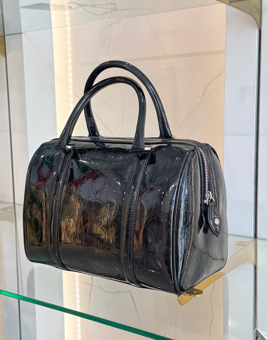 Dior Oblique Metallic Patent Leather Boston