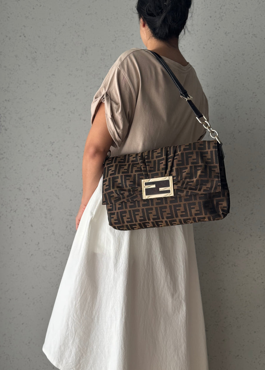 Fendi Zucca Mia Flap Large Bag