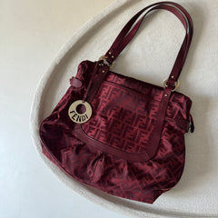 Fendi Red Zucca Large Shoulder Bag thumbnail 2