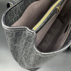 Fendi Black Zucchino Print Spalmati Shopper Tote thumbnail 6