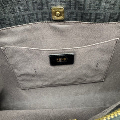 Fendi Black Zucchino Print Spalmati Shopper Tote thumbnail 9
