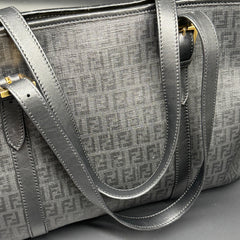 Fendi Black Zucchino Print Spalmati Shopper Tote thumbnail 2