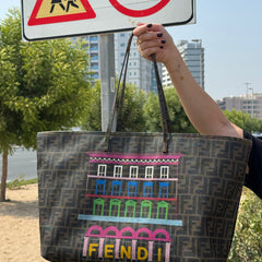 Fendi Borsa Zucca Canvas Shopper Tote thumbnail 1