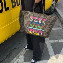 Fendi Borsa Zucca Canvas Shopper Tote thumbnail 2