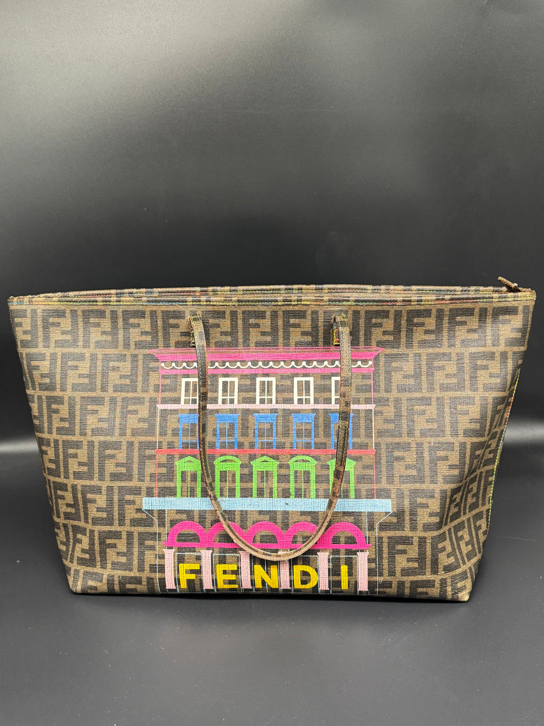 Fendi Borsa Zucca Canvas Shopper Tote
