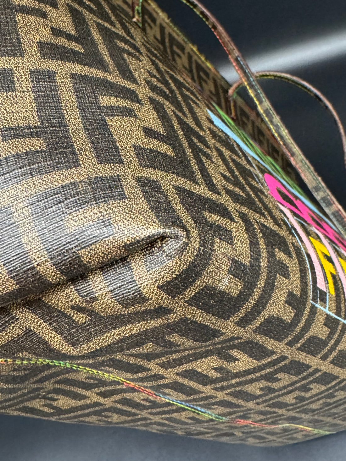 Fendi Borsa Zucca Canvas Shopper Tote