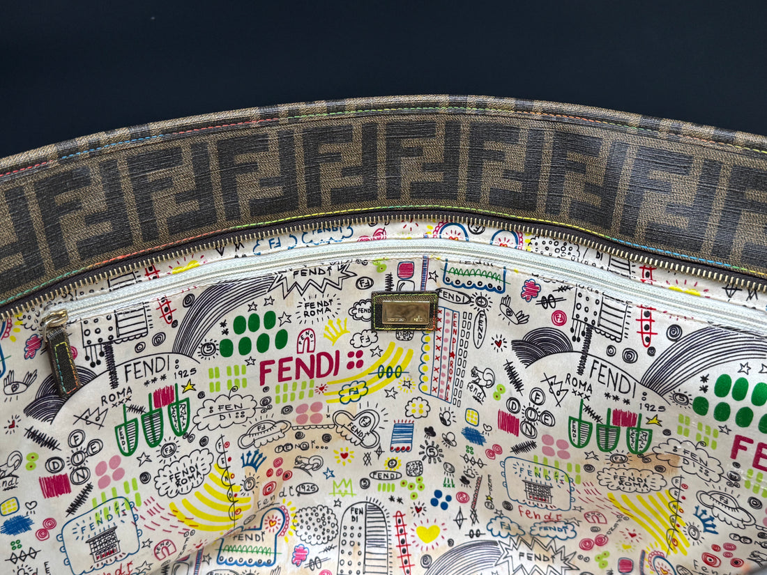 Fendi Borsa Zucca Canvas Shopper Tote