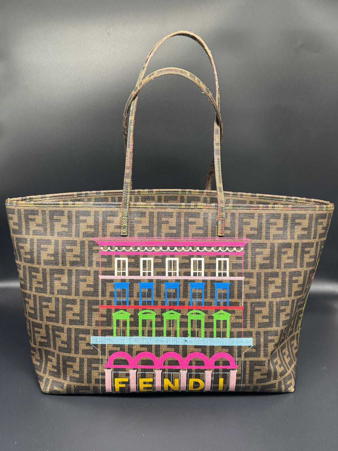 Fendi Borsa Zucca Canvas Shopper Tote